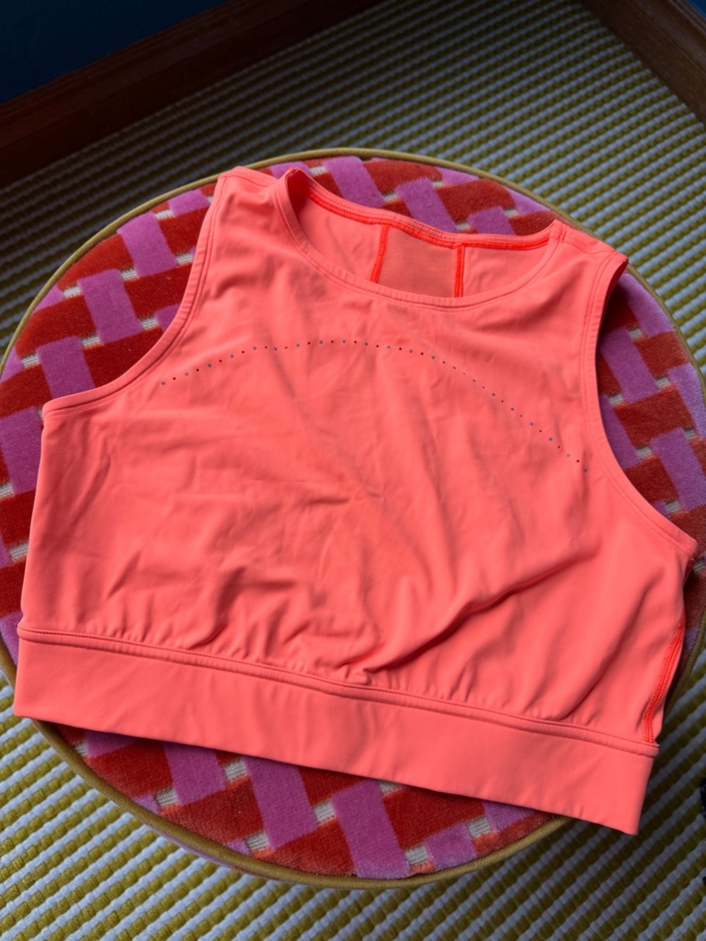 lululemon athletica Coral-Orange Workout Crop Tank
